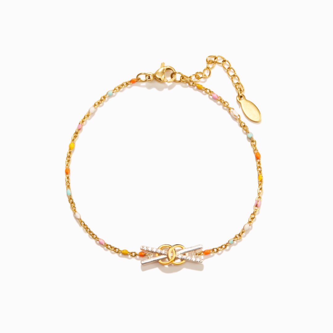 Mom & Daughter Linked Together Intersecting Circles Bracelet