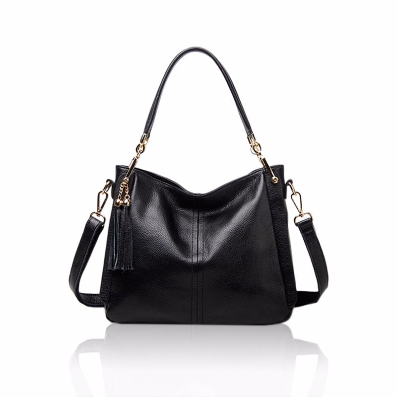 Tassel Simple and Versatile Leather Shoulder Bag