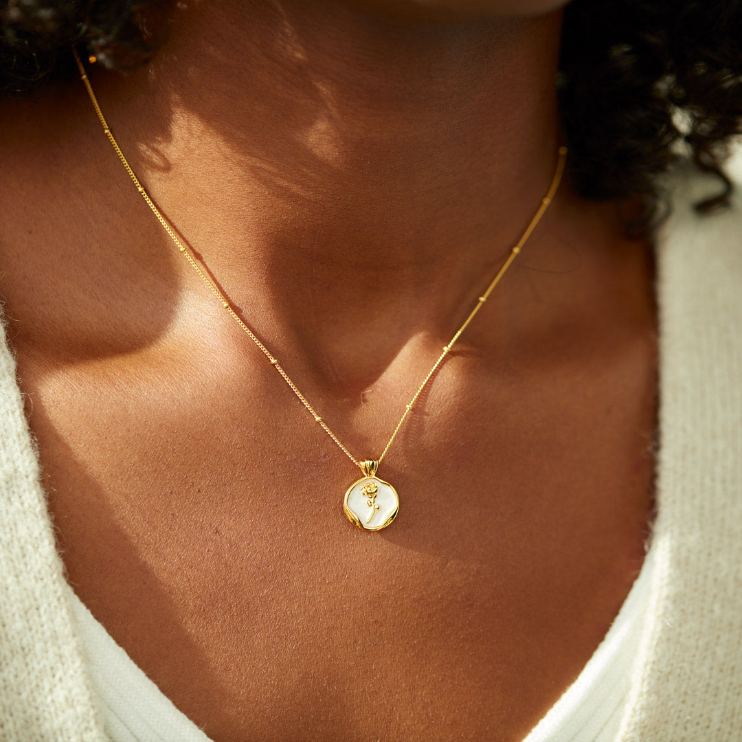 Forever Bloom Enamel Rose Necklace