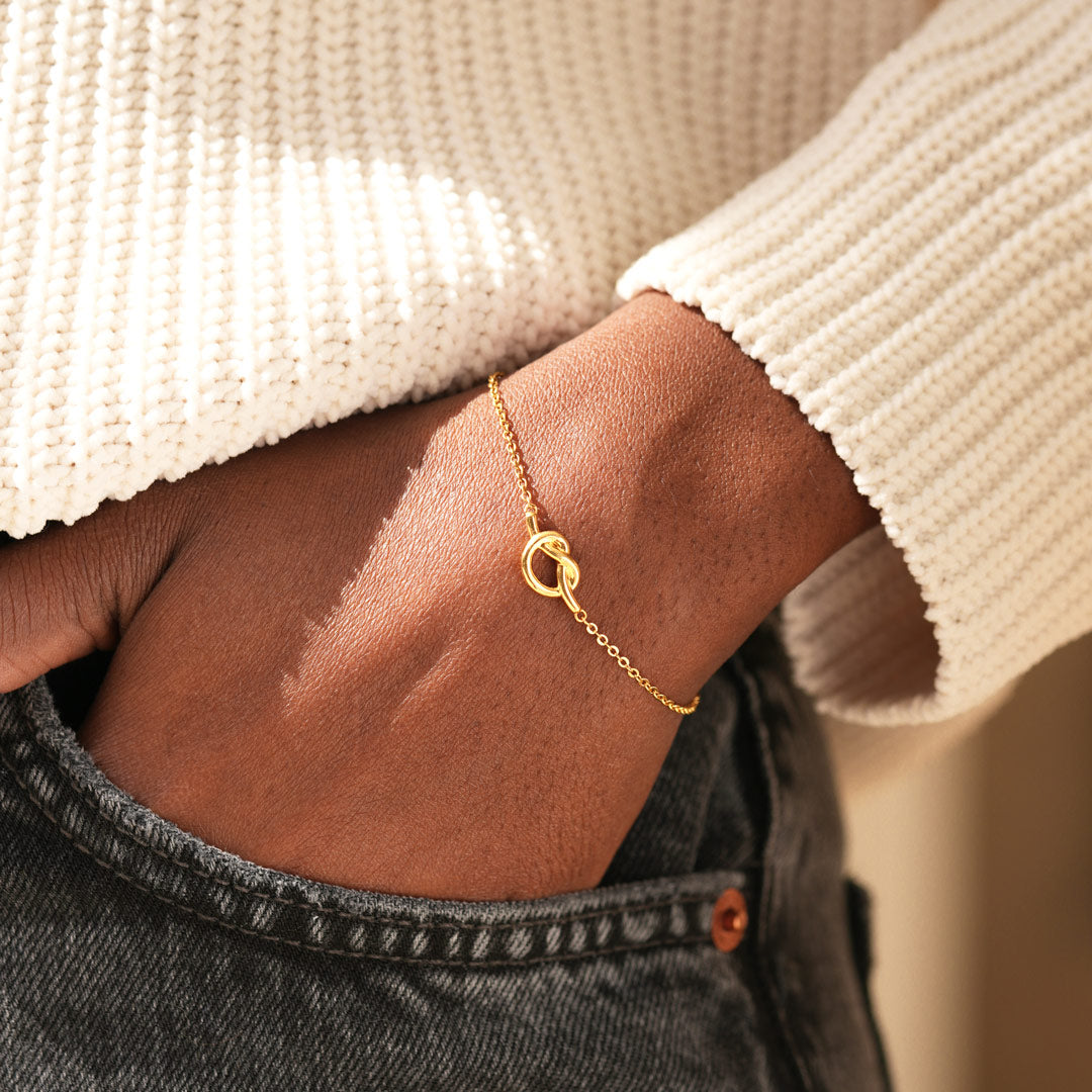 Tied By Angel's Hands Heart Knot Bracelet