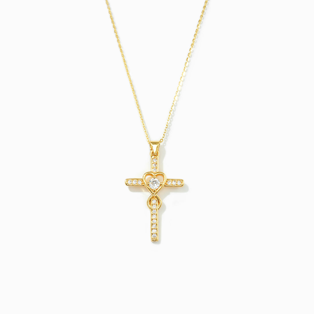 Friends Are God's Way Of Taking Care Of Us Heart Cross Necklace